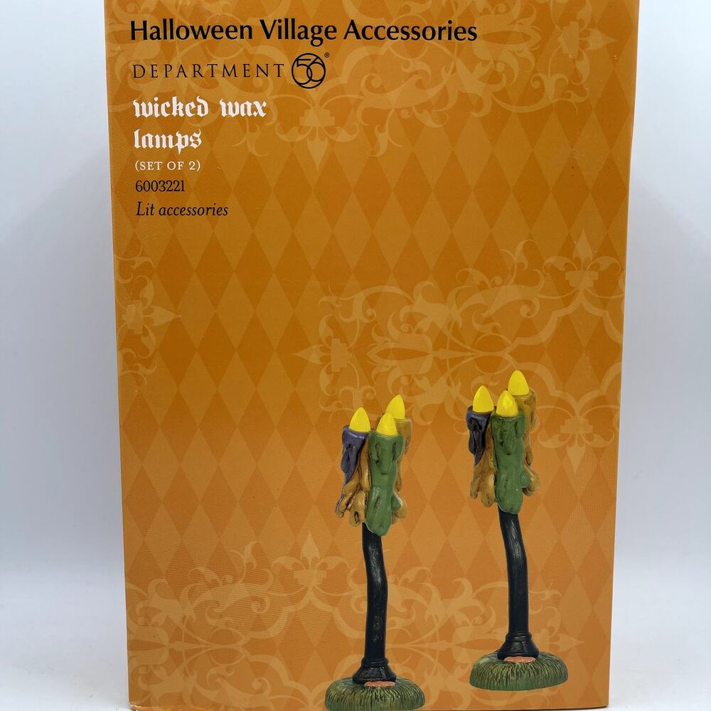 Department 56 Halloween Village Wicked Wax Lamps 6003221 NIB